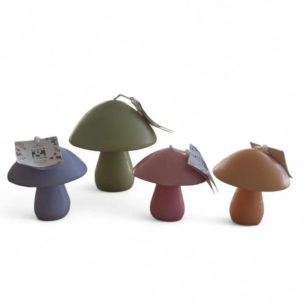 Place & Time Candle Co. green mushroom candle. Brand new with tags